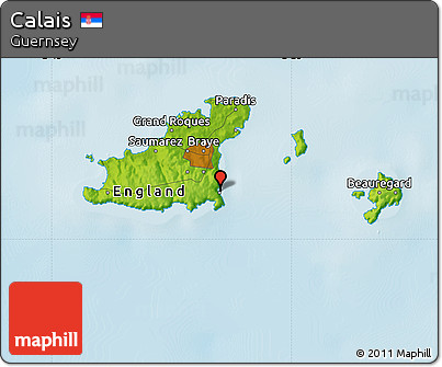 Physical Map of Calais