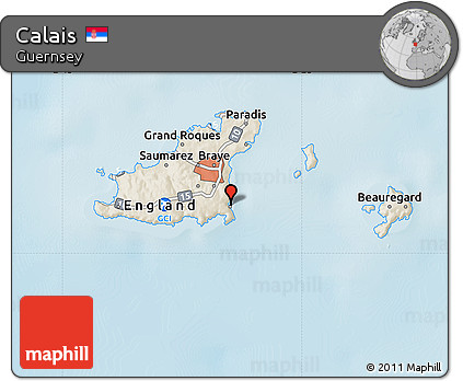 Shaded Relief Map of Calais