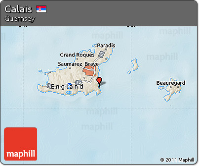 Shaded Relief Map of Calais