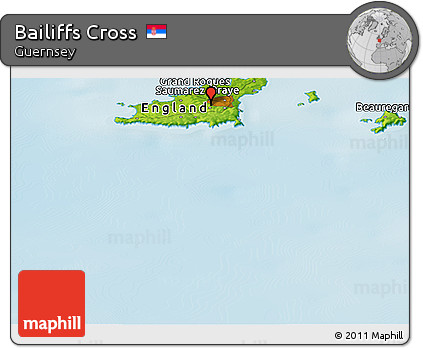 Physical Panoramic Map of Bailiffs Cross