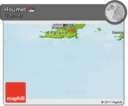 Physical Panoramic Map of Houmet
