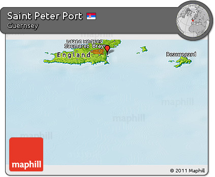 Physical Panoramic Map of Saint Peter Port