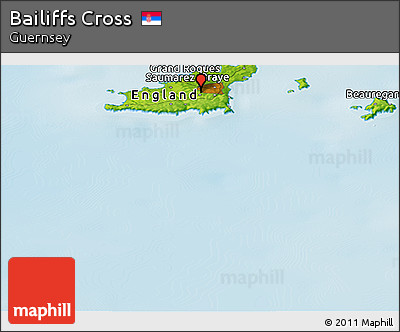 Physical Panoramic Map of Bailiffs Cross