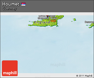 Physical Panoramic Map of Houmet