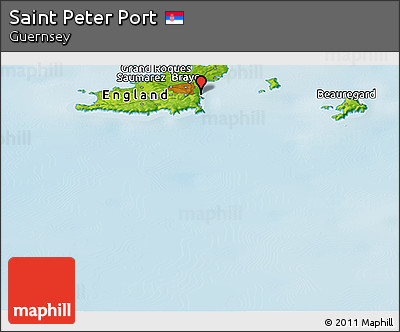 Physical Panoramic Map of Saint Peter Port