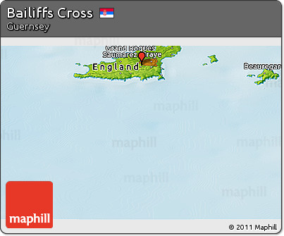 Physical Panoramic Map of Bailiffs Cross