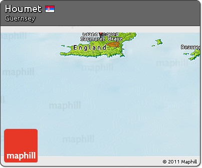 Physical Panoramic Map of Houmet