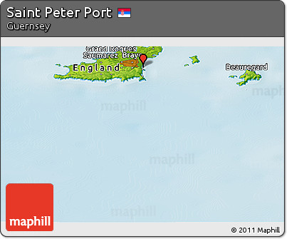 Physical Panoramic Map of Saint Peter Port