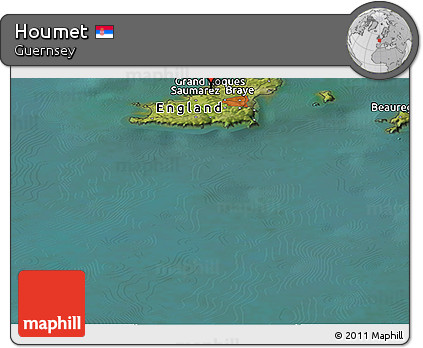 Satellite Panoramic Map of Houmet
