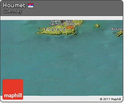 Satellite Panoramic Map of Houmet