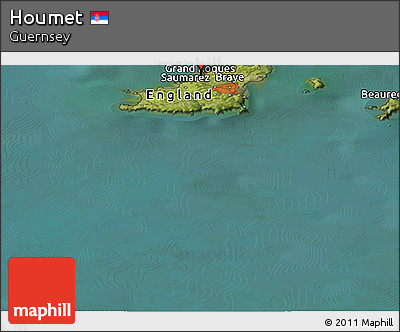Satellite Panoramic Map of Houmet