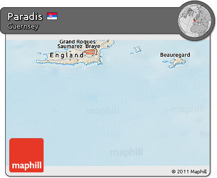 Shaded Relief Panoramic Map of Paradis