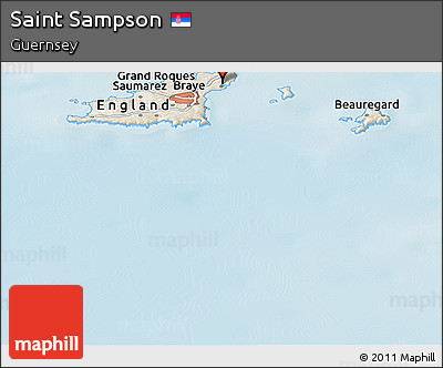Shaded Relief Panoramic Map of Saint Sampson