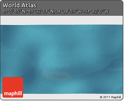 Satellite 3D Map of the Area around 49° 19' 21" N, 38° 10' 29" W