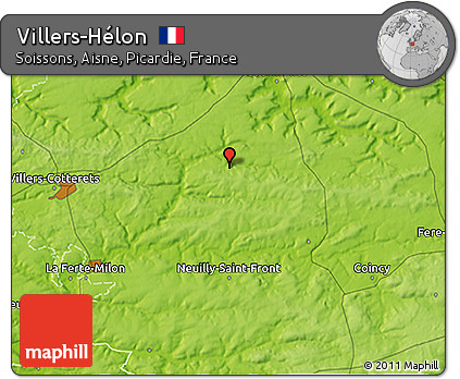 Physical 3D Map of Villers-Hélon