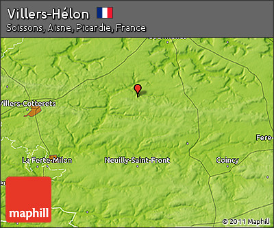 Physical 3D Map of Villers-Hélon