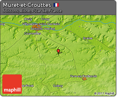 Physical 3D Map of Muret-et-Crouttes