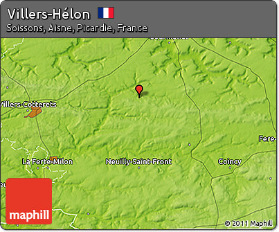 Physical 3D Map of Villers-Hélon
