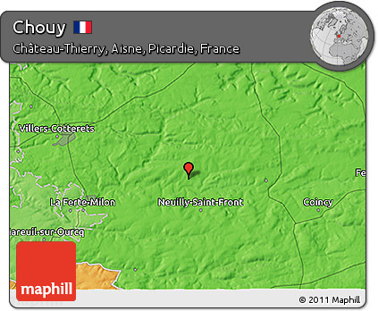 Political 3D Map of Chouy
