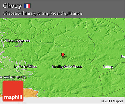 Political 3D Map of Chouy