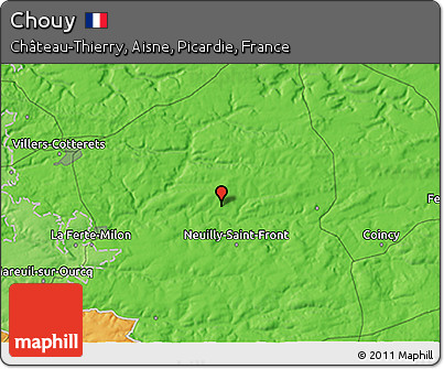 Political 3D Map of Chouy