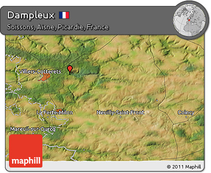 Satellite 3D Map of Dampleux