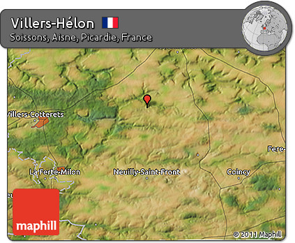 Satellite 3D Map of Villers-Hélon