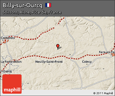 Shaded Relief 3D Map of Billy-sur-Ourcq