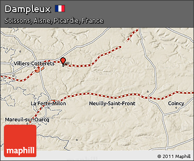 Shaded Relief 3D Map of Dampleux