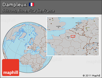 Gray Location Map of Dampleux