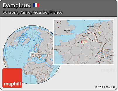 Gray Location Map of Dampleux