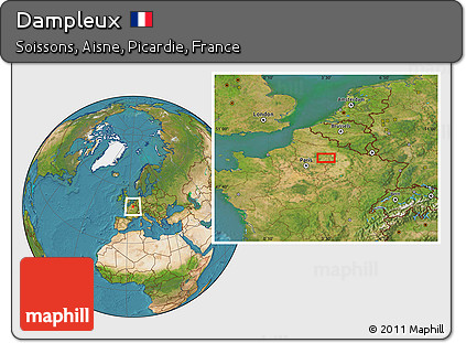 Satellite Location Map of Dampleux