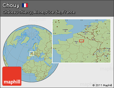 Savanna Style Location Map of Chouy