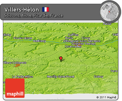 Physical Panoramic Map of Villers-Hélon