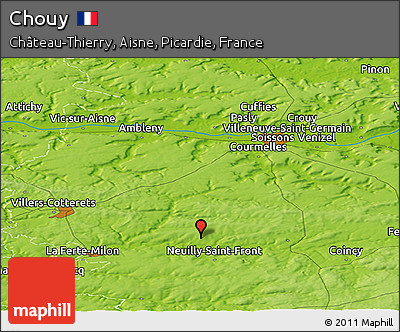 Physical Panoramic Map of Chouy