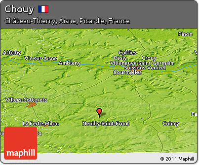 Physical Panoramic Map of Chouy