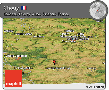 Satellite Panoramic Map of Chouy