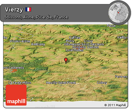 Satellite Panoramic Map of Vierzy