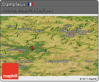 Satellite Panoramic Map of Dampleux