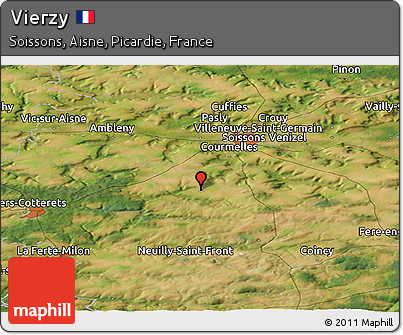 Satellite Panoramic Map of Vierzy