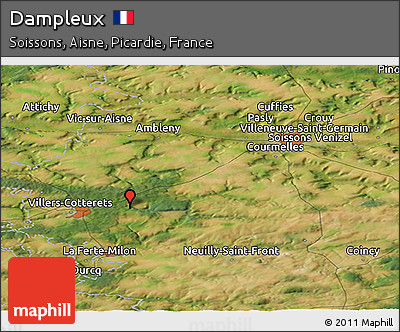 Satellite Panoramic Map of Dampleux