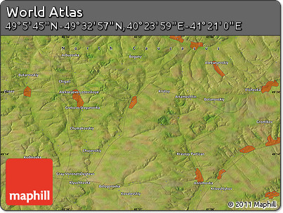 Satellite Map of the Area around 49° 19' 21" N, 40° 52' 30" E