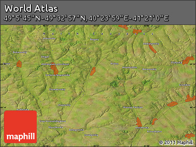 Satellite Map of the Area around 49° 19' 21" N, 40° 52' 30" E