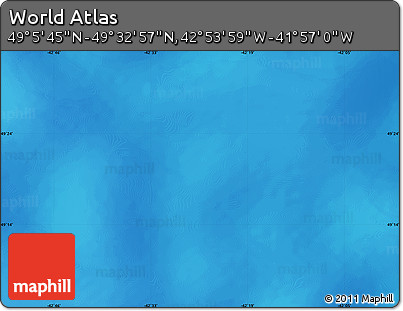 Physical Map of the Area around 49° 19' 21" N, 42° 25' 29" W