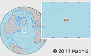 Gray Location Map of the area around 49° 19' 21" N, 43° 16' 29" W
