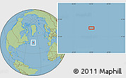 Savanna Style Location Map of the area around 49° 19' 21" N, 43° 16' 29" W