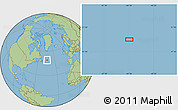 Savanna Style Location Map of the area around 49° 19' 21" N, 44° 7' 30" W