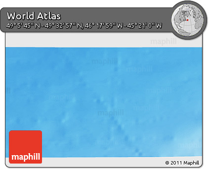 Physical 3D Map of the Area around 49° 19' 21" N, 45° 49' 30" W