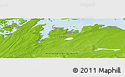 Physical Panoramic Map of the area around 49° 19' 21" N, 54° 19' 30" W