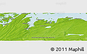 Physical Panoramic Map of Birchy Bay